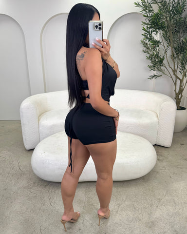 Velvet Noir Romper