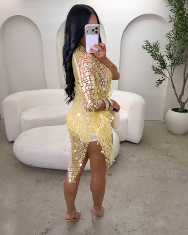 Crème Mini Skirt (Adjustable)