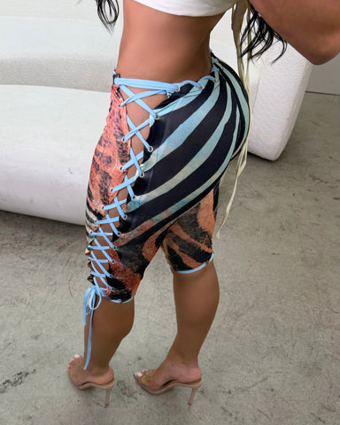 Untamed Lace Up Capris