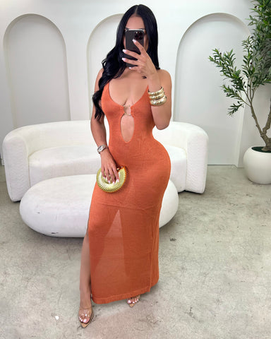 Sienna Maxi Dress (Rust)