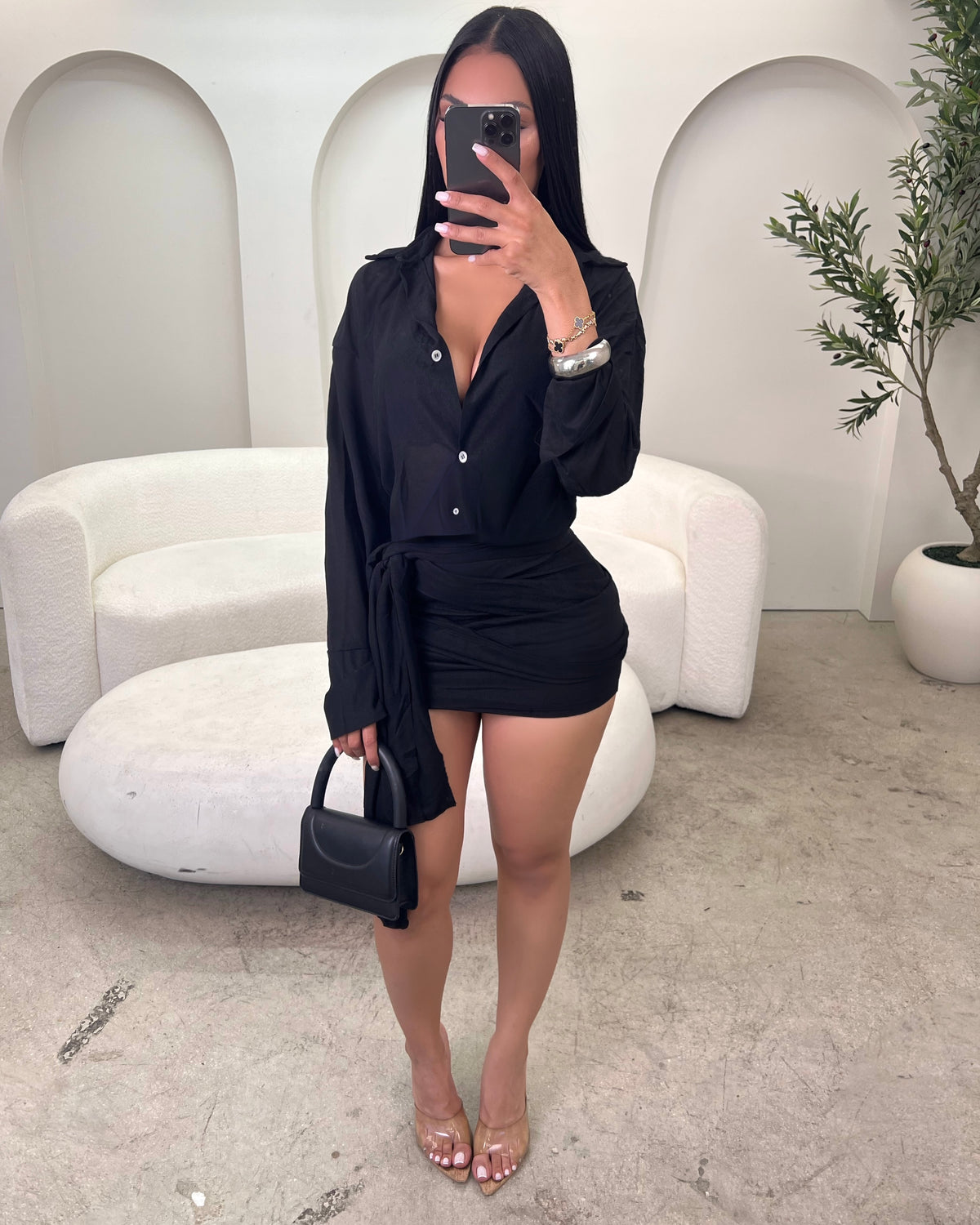 Dinner at Mila Minidress (Black)