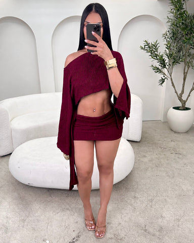 Merlot Kiss Skirt Set