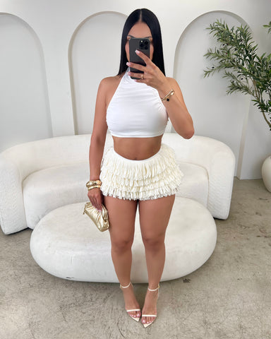 Crème Fringe Set