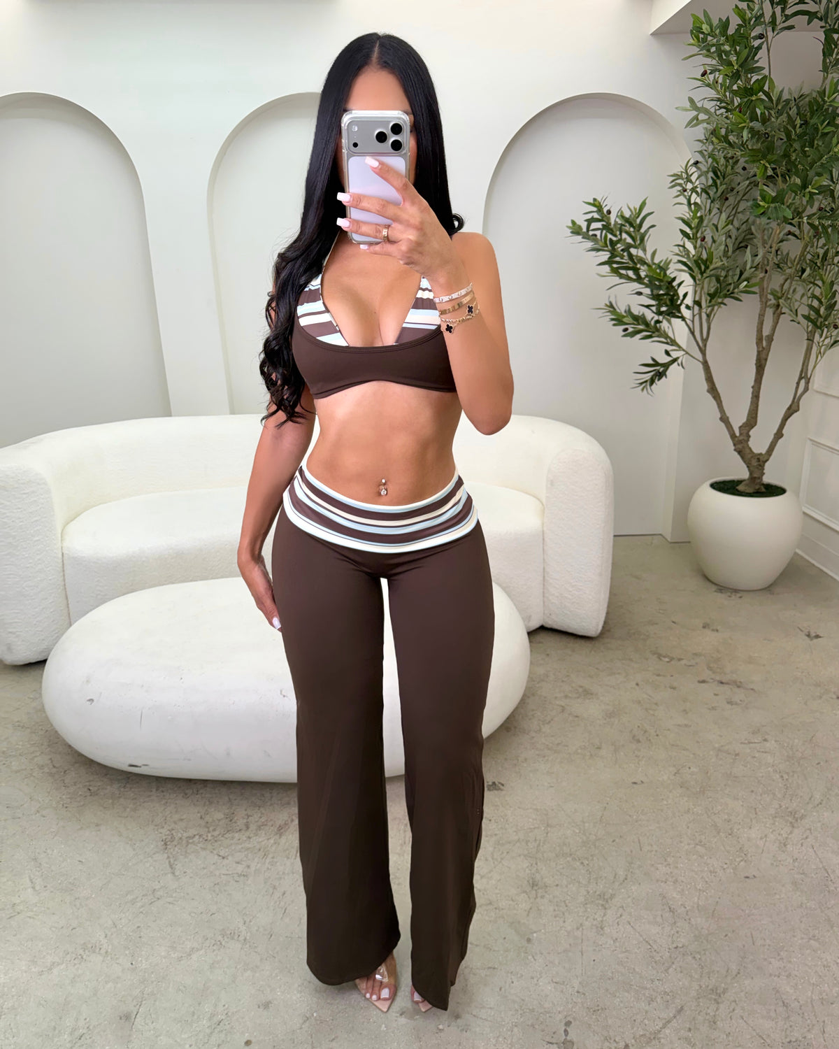 Pilates & Lattes Striped Set
