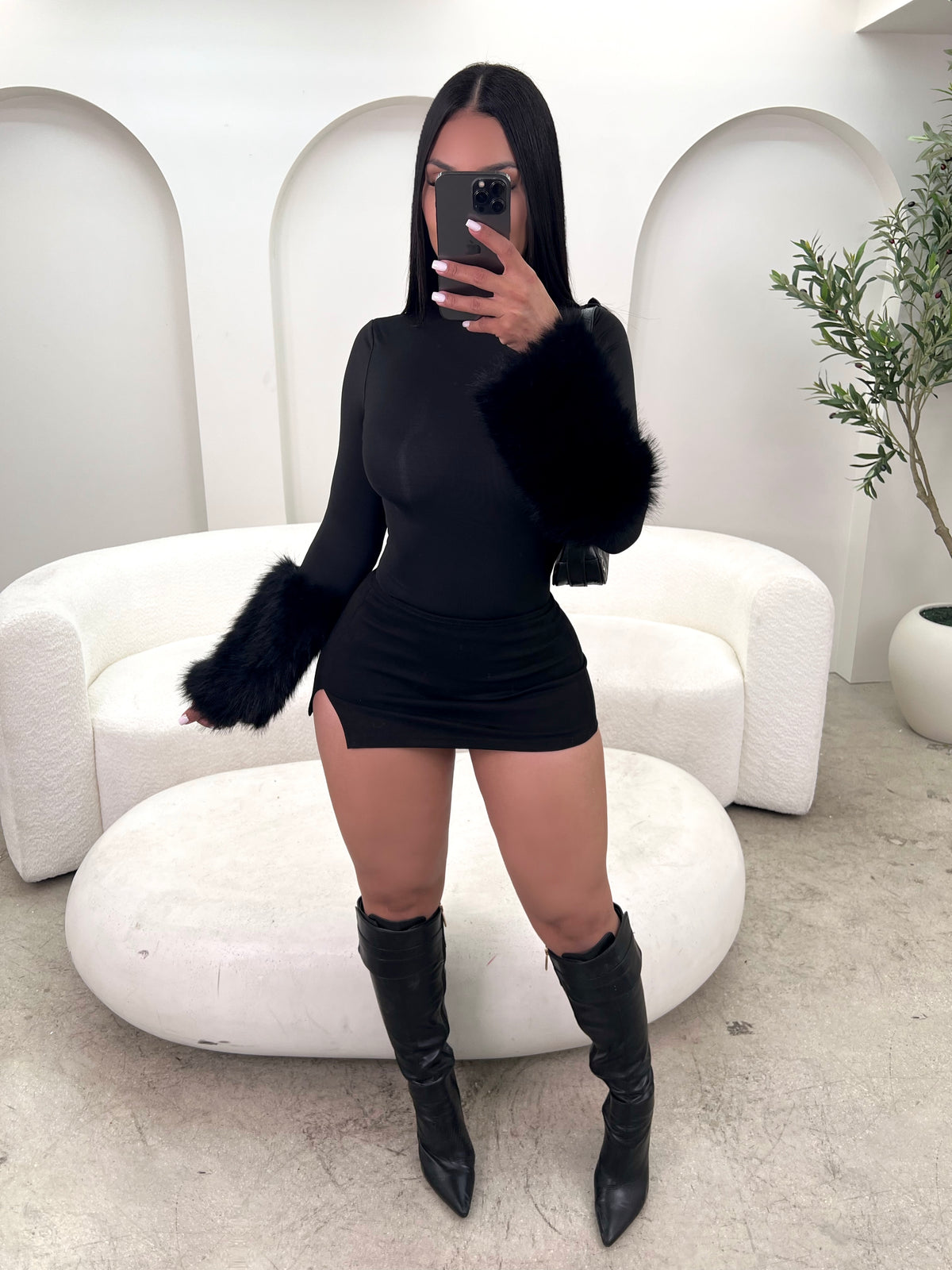Maison Noir Fur Bodysuit
