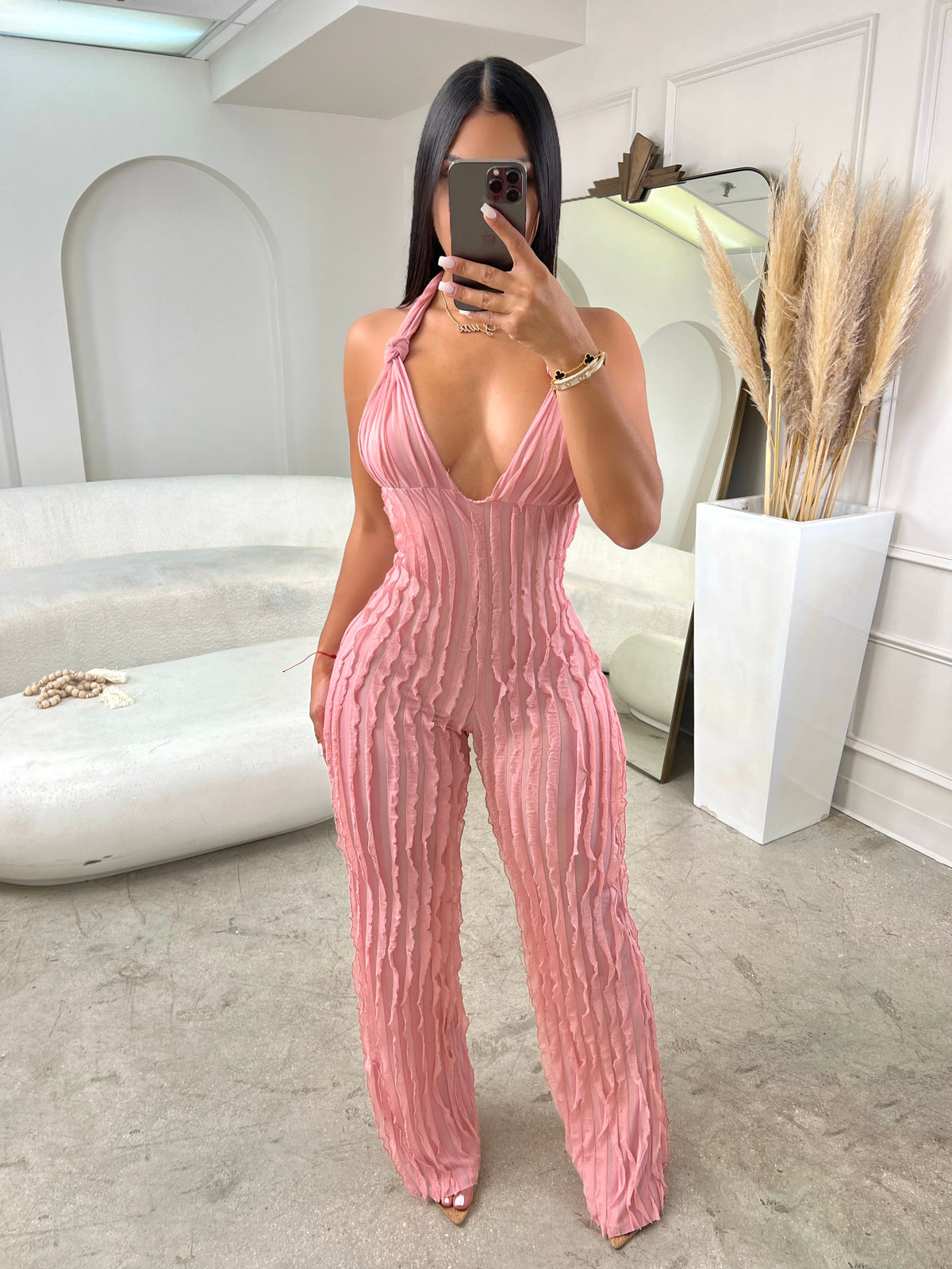 Out Of Your League Jumpsuit Pink