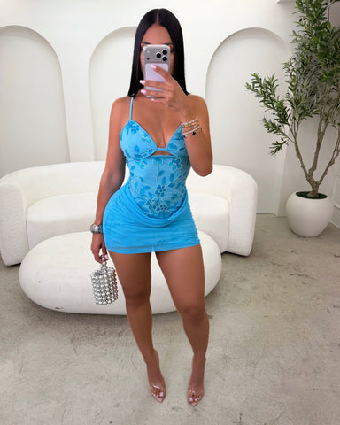 Tropical Babe Sequin Mini (Turquoise)