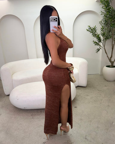 Sienna Maxi Dress (Brown)