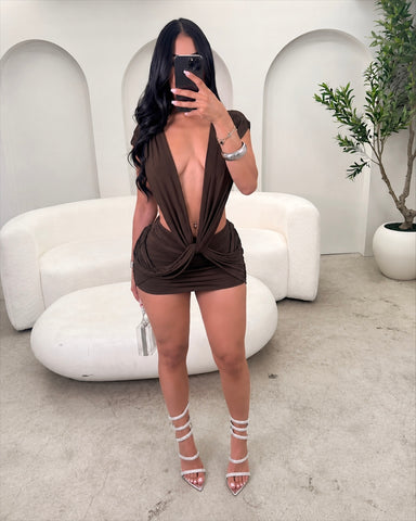 Espresso Temptation Mini Dress