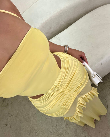 The Victoria Maxi Dress (Pastel Yellow)