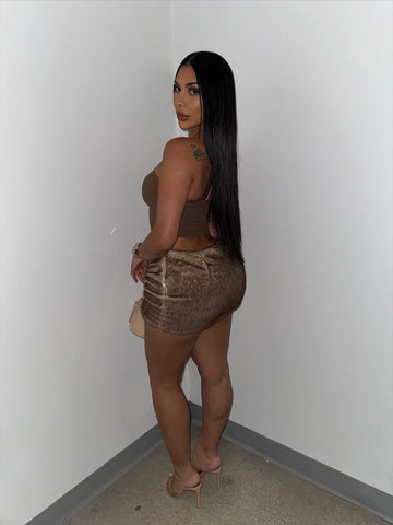 Chestnut Charm Mini Skirt (Light)