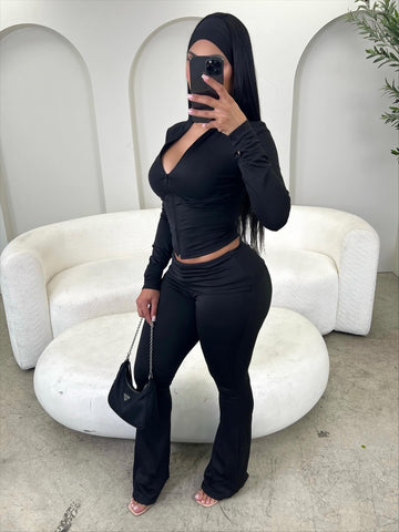 Girls World Lounge Set - Black (headband included)