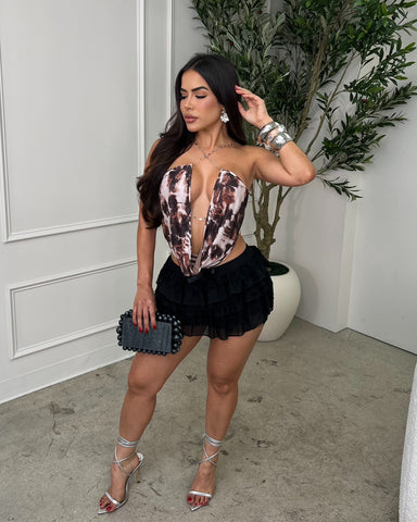 Lace Black Mini Skort