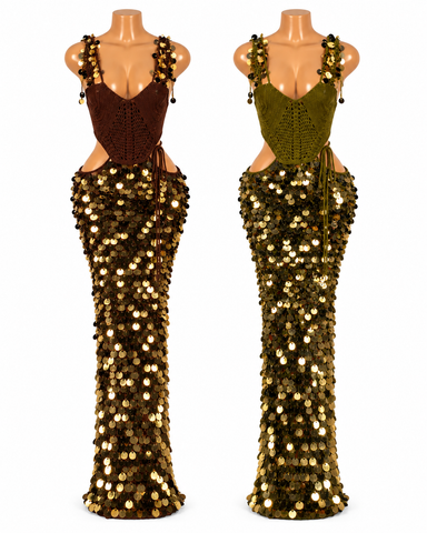 Golden Hour Goddess Maxi (Olive)