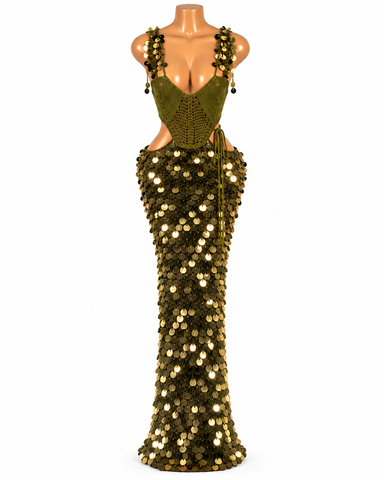 Golden Hour Goddess Maxi (Olive)