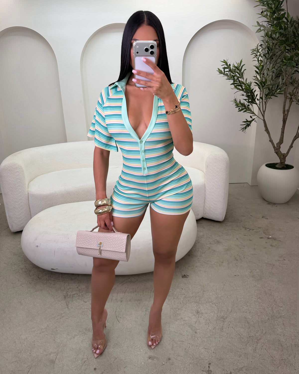 Sunday Stroll Striped Romper