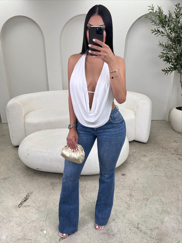 Cowl Neck White Top