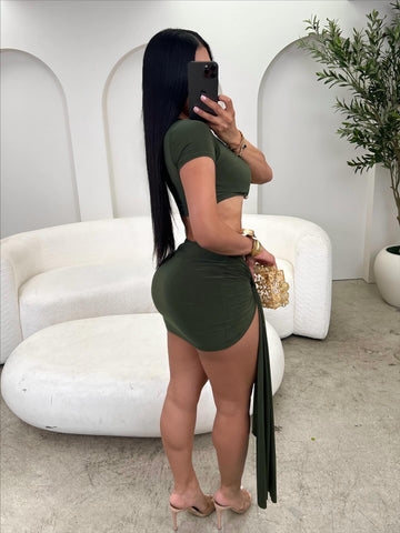 Krystal Skirt Set (Olive)