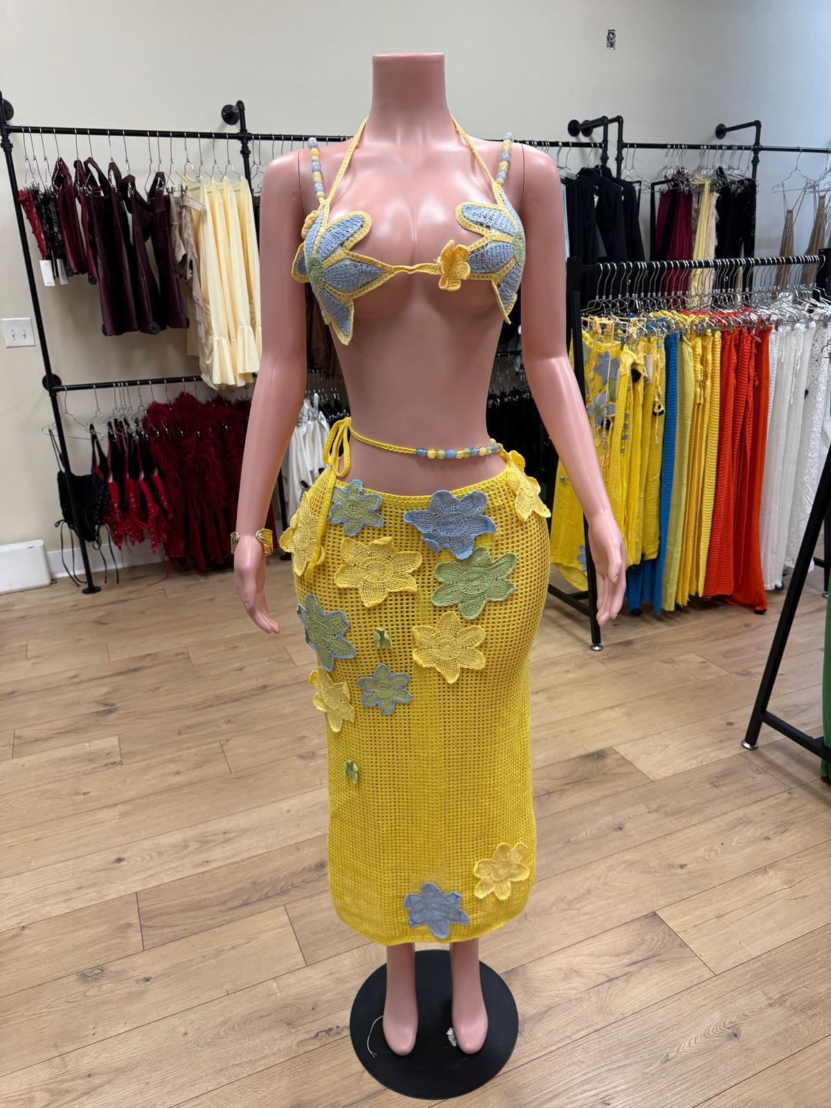 Yellow Florals Crochet Set