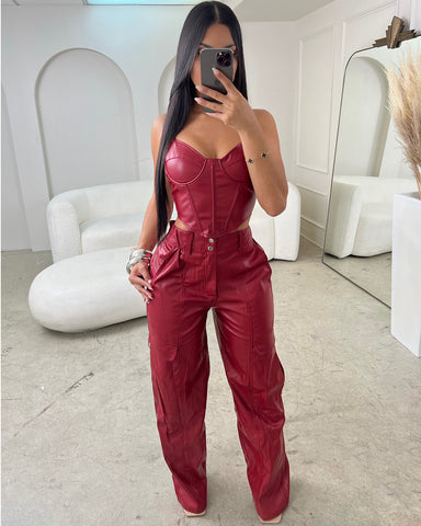 Rebel With A Clause Leather Pant Set