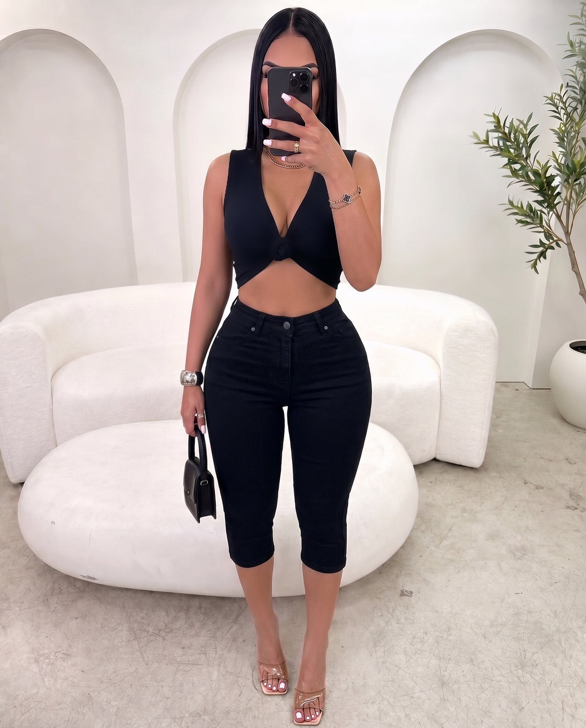 Mason Denim Capris (Black)