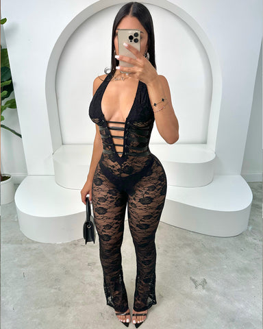 Keep It Sexy Lace Jumpsuit