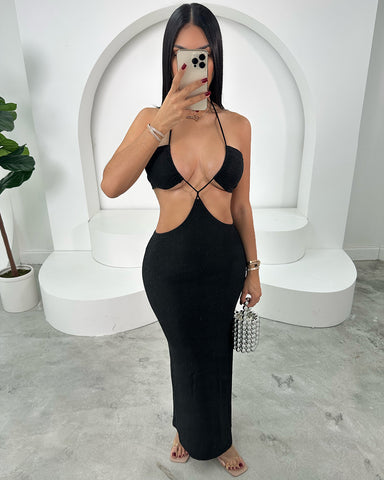 Midnight Mist Cutout Maxi