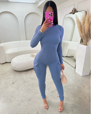 Give Me The Blues Openback Jumpsuit