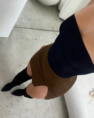 Chocolate Slit Skirt (Skort)