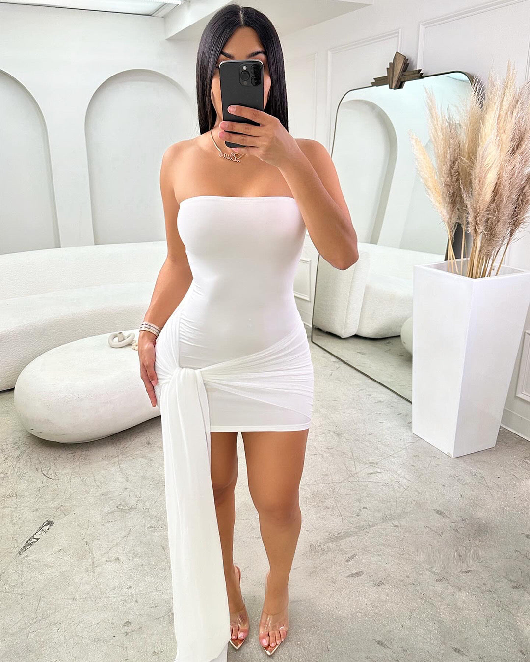 White Party Minidress Luxe Fashion 7179