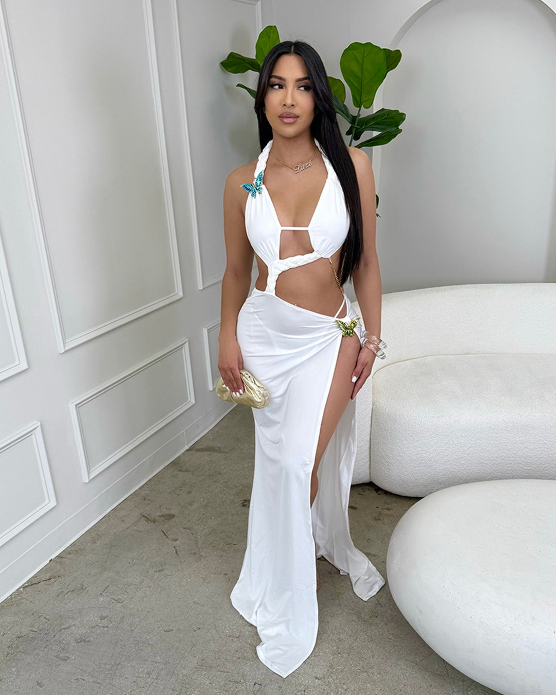 Butterfly Details Rope Maxi