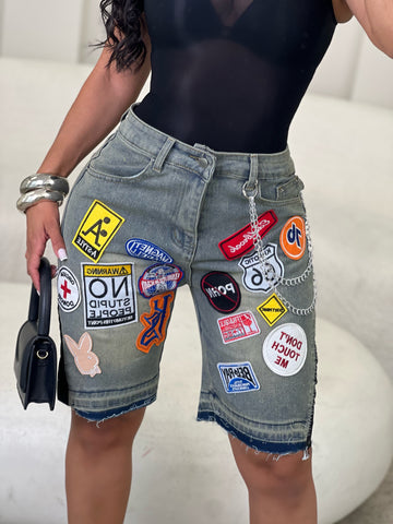Fast Life Patchwork Jorts