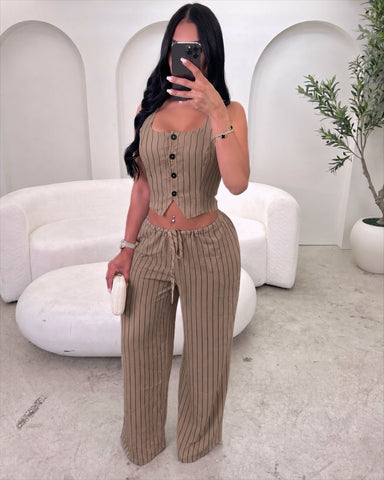 Alina Pant Set (Taupe)