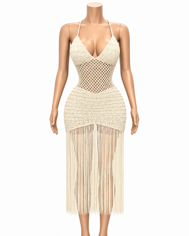 Isla Crochet Fringe Maxi