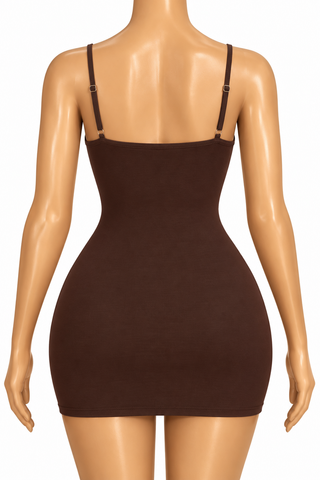 Sculpt Me Mini Dress-Brown