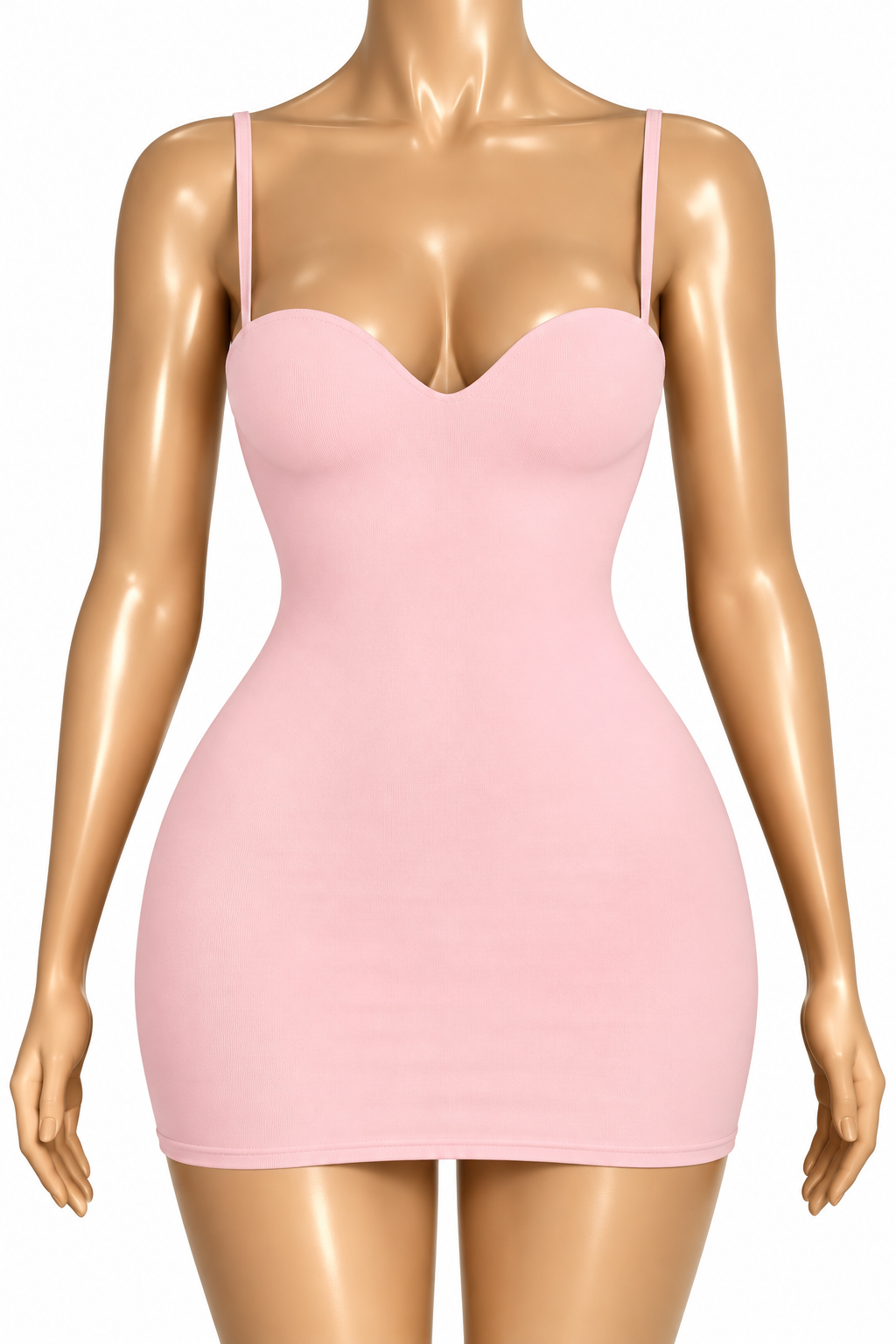Sculpt Me Mini Dress-Baby Pink