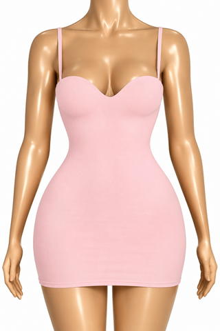 Sculpt Me Mini Dress-Baby Pink