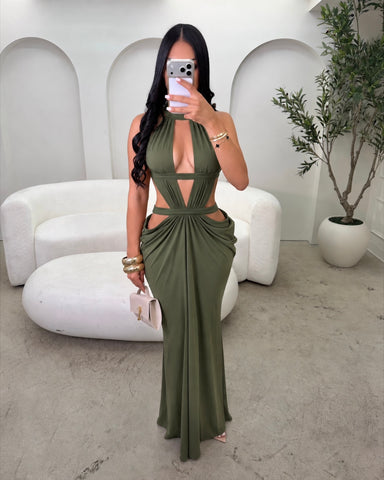 Olive Allure Cutout Maxi