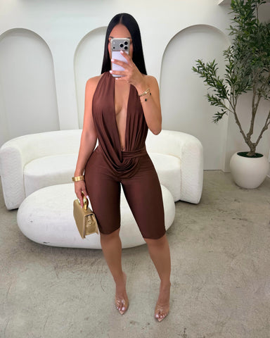 Espresso Draped Romper