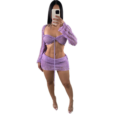 Fairy Garden Skirt Set (Purple)