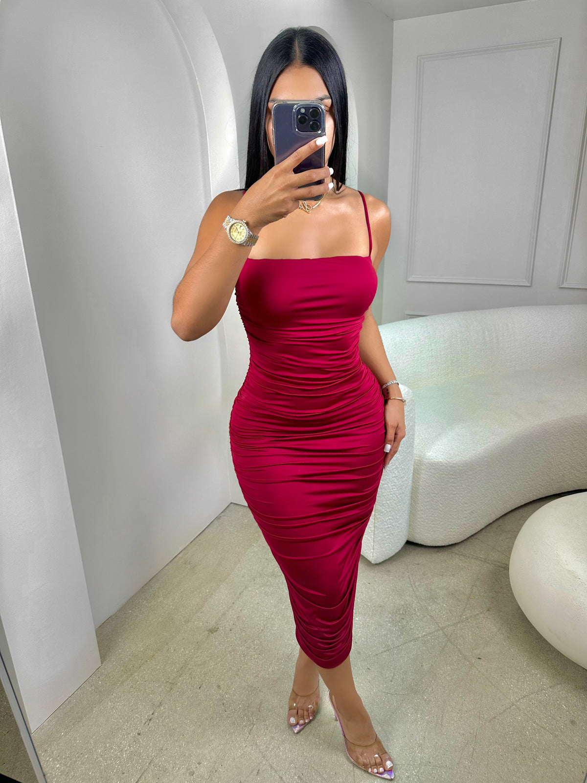 Lady In Red Midi Dress